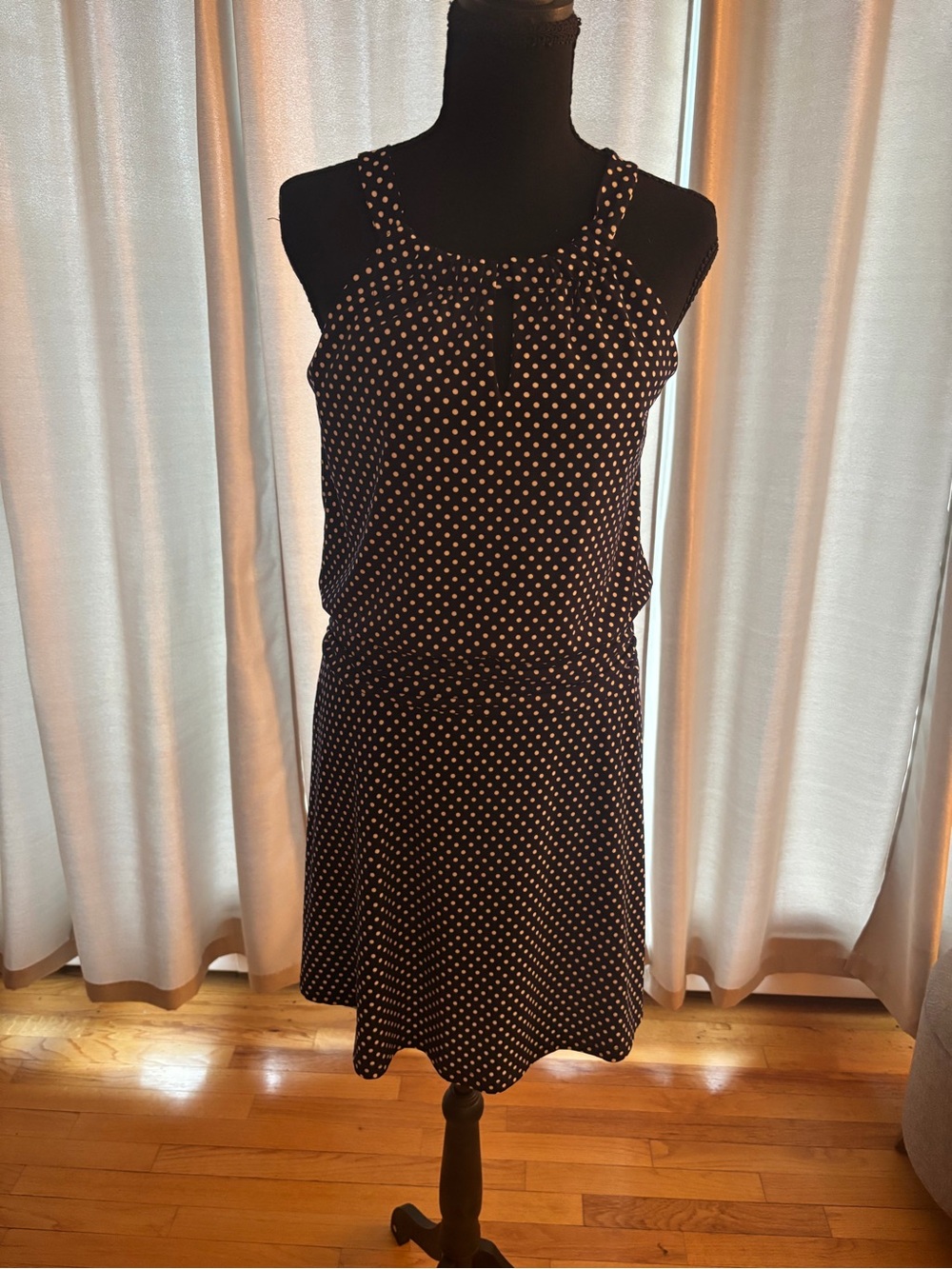 Valerie Bertinelli Black Dress with White Polka Dots